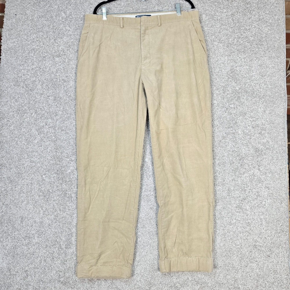 Vintage Polo Ralph Lauren Corduroy Pants Mens 38x30 Khaki tan cords altered